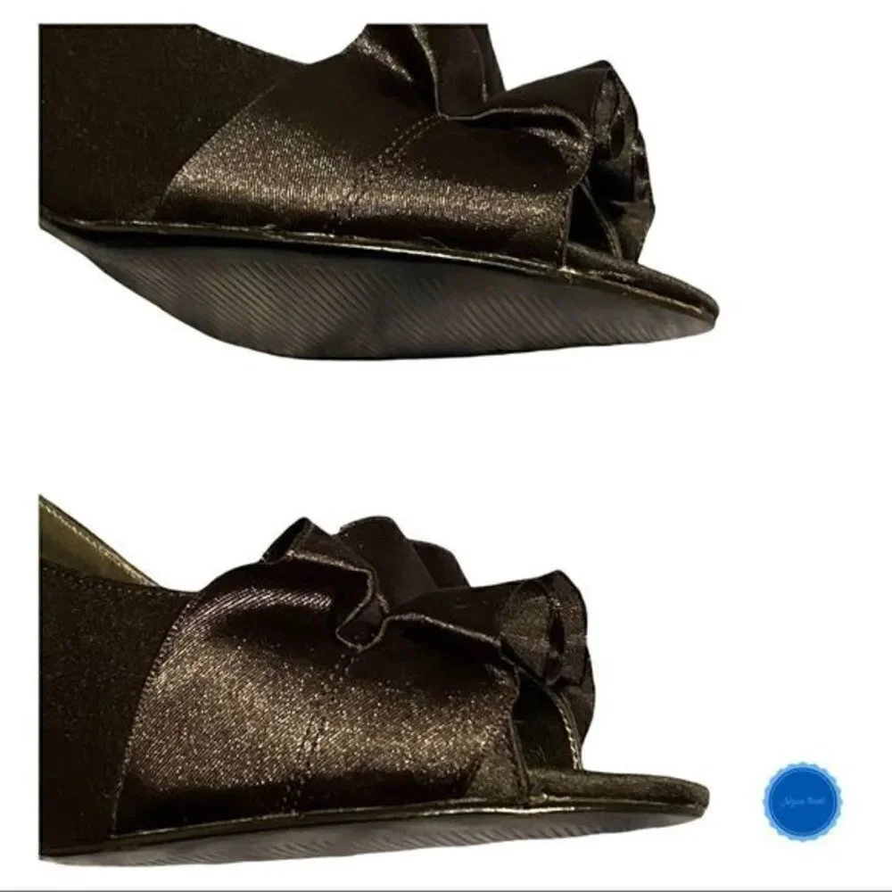 Nina Black Satin Pumps